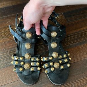 Balenciaga Gladiator Sandals Black Size 37